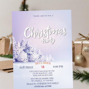 Invitation Fête de Noël en forêt de pins