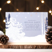 Invitation Fête de Noël en forêt enneigée de conte de fées