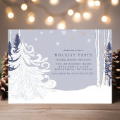 Invitation Fête de Noël en forêt enneigée de conte de fées