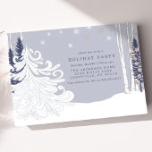 Invitation Fête de Noël en forêt enneigée de conte de fées