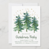 Invitation Fête de Noël en forêt hivernale (Devant)