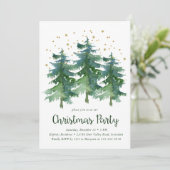 Invitation Fête de Noël en forêt hivernale (Debout devant)