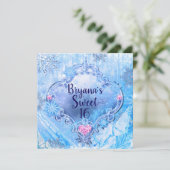 Invitation Fête de Noël en glace et flocons de neige de Froze (Debout devant)