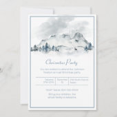 Invitation Fête de Noël en hiver de montagne (Devant)