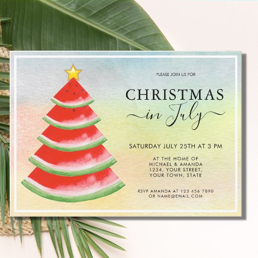 Invitation Fête de Noël en Juillet à la Pastèque