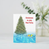 Invitation Fête de Noël en Juillet au bord de la piscine (Debout devant)