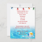 Invitation Fête de Noël en Juillet au bord de la piscine (Dos)
