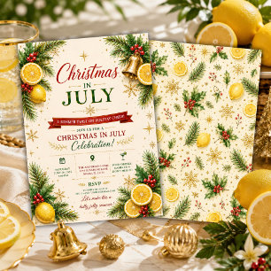 Invitation Fête de Noël en juillet au citron