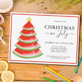 Invitation Fête de Noël en juillet avec pastèque