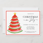 Invitation Fête de Noël en juillet avec pastèque (Devant)