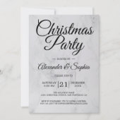 Invitation Fête de Noël en marbre (Devant)