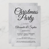 Invitation Fête de Noël en marbre (Devant / Derrière)