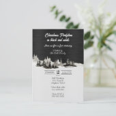 Invitation Fête de Noël en noir et blanc (Debout devant)