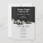 Invitation Fête de Noël en noir et blanc (Devant)