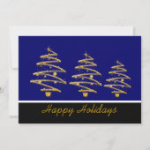 Invitation Fête de Noël en or bleu (Devant)