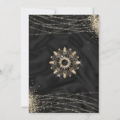 Invitation Fête de Noël en or d'hiver noir moderne Invi (Dos)