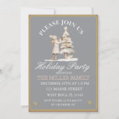 Invitation Fête de Noël en Or et Argent (Devant)