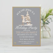 Invitation Fête de Noël en Or et Argent (Debout devant)
