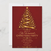 Invitation Fête de Noël en or rouge (Devant)