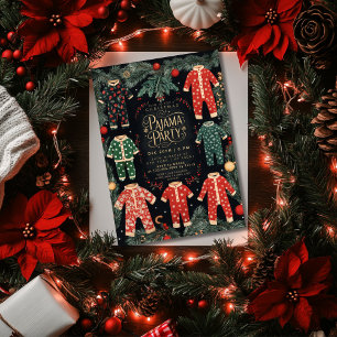 Invitation Fête de Noël en pyjama Fête de pyjama de vacances