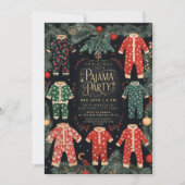 Invitation Fête de Noël en pyjama Fête de pyjama de vacances (Devant)