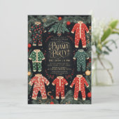 Invitation Fête de Noël en pyjama Fête de pyjama de vacances (Debout devant)