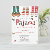 Invitation Fête de Noël en pyjama mignon (Debout devant)
