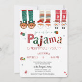Invitation Fête de Noël en pyjama mignon (Devant)