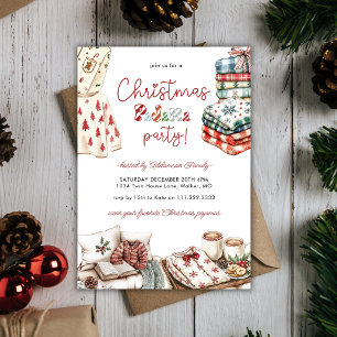 Invitation Fête de Noël en pyjama vacances famille amis 