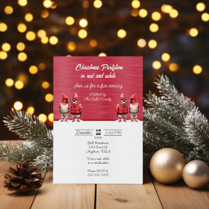 Invitation Fête de Noël en rouge et blanc