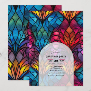 Invitation Fête de Noël en Verre Coloré