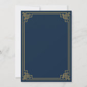 Invitation Fête de Noël Enregistrez la date Navy (Dos)