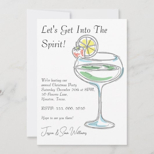 Invitation Fête de Noël "Entrons dans l'esprit" (Devant)