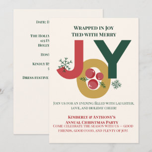 Invitation Fête de Noël Enveloppée de Joie