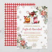 Invitation Fête de Noël espagnole de Noël (Devant / Derrière)