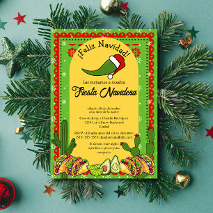 Invitation Fête de Noël espagnole Navideña Funny Jalapeño