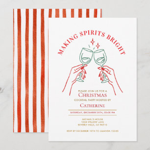 Invitation Fête de Noël Esprit Lumineux Dessiné à la Main