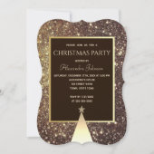 Invitation Fête de Noël Étincelle Or (Devant)