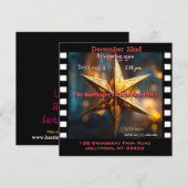 Invitation Fête de Noël étoile élégante (Devant / Derrière)