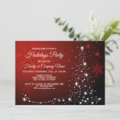 Invitation Fête de Noël Etoiles blanches Arbre Red Feux de ne (Debout devant)