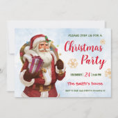 Invitation Fête de Noël. Famille classique du Père Noël (Devant)