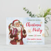 Invitation Fête de Noël. Famille classique du Père Noël (Debout devant)