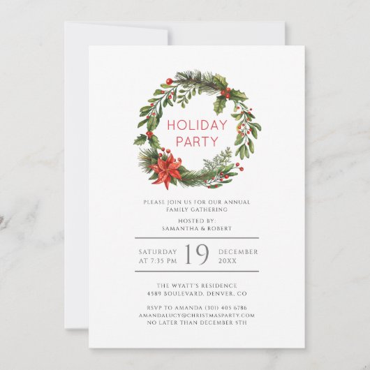 Invitation Fête de Noël Famille Réunion (Devant)