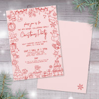 Fête de Noël Fantaisiste aux Dessins Manuscrits Or