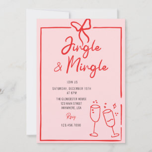 Invitation Fête de Noël Fantaisiste Jingle et Mingle