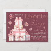 Invitation Fête de Noël Favoris de Noël Fête des choses (Devant)