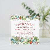 Invitation Fête de Noël Festif Floral (Debout devant)