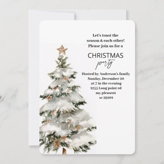 Invitation Fête de Noël | Festive (Devant)