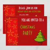 Invitation Fête de Noël festive (Devant / Derrière)