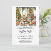 Invitation Fête de Noël festive  (Debout devant)